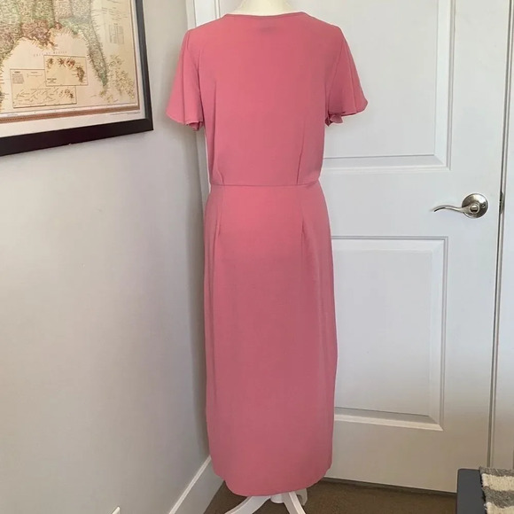 Bobeau Pink Flutter Wrap Midi Dress - Picture 5 of 14
